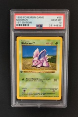Nidoran 55/102 PSA 10 GEM MINT 1st Ed Shadowless Base Set Pokemon Graded Card